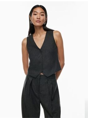 Babaton Deniro/Curio Wool Cashmere Blend Vest In Heather Charcoal
